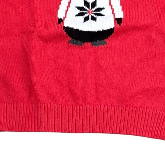 Boy's Red Penguin Snowflake Cardigan Sweater Size 24 Months - Picture 3 of 4